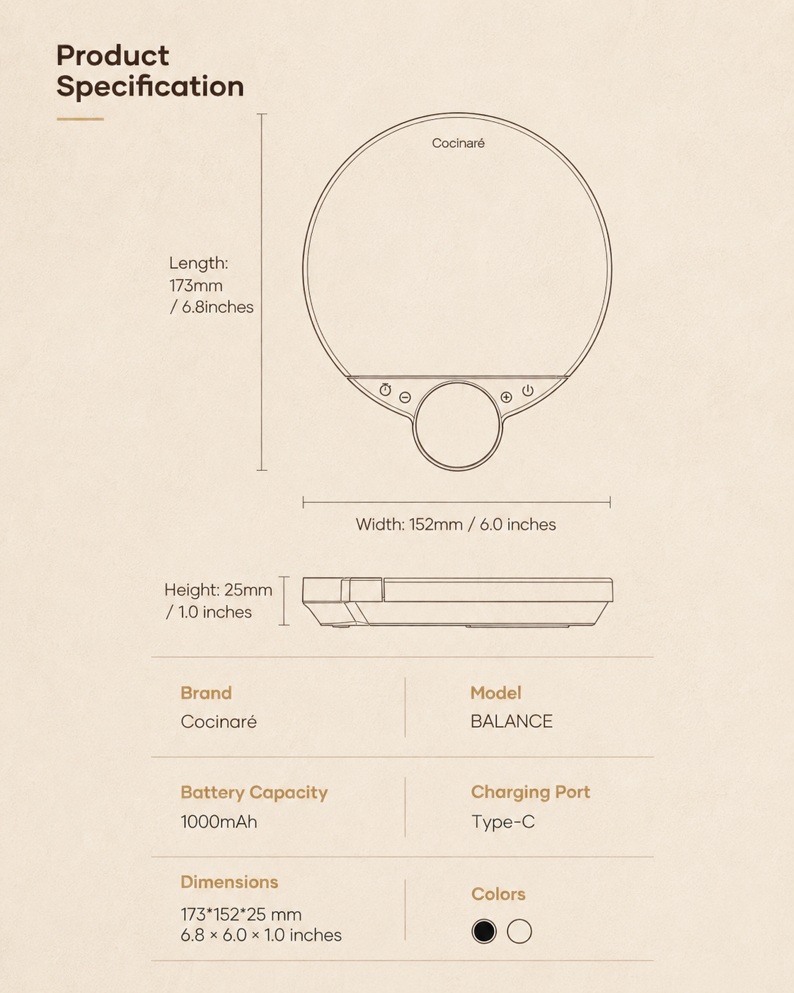 Cocinare BALANCE Digital Coffee Scale
