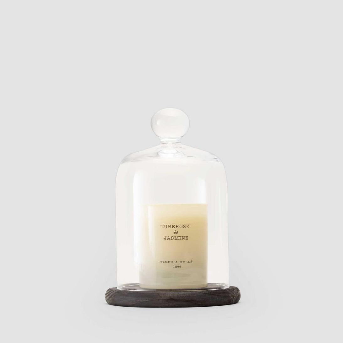 Cereria Molla Cloche Scent Tester Glass Dome and Wood (14 x 14 x 21cm)