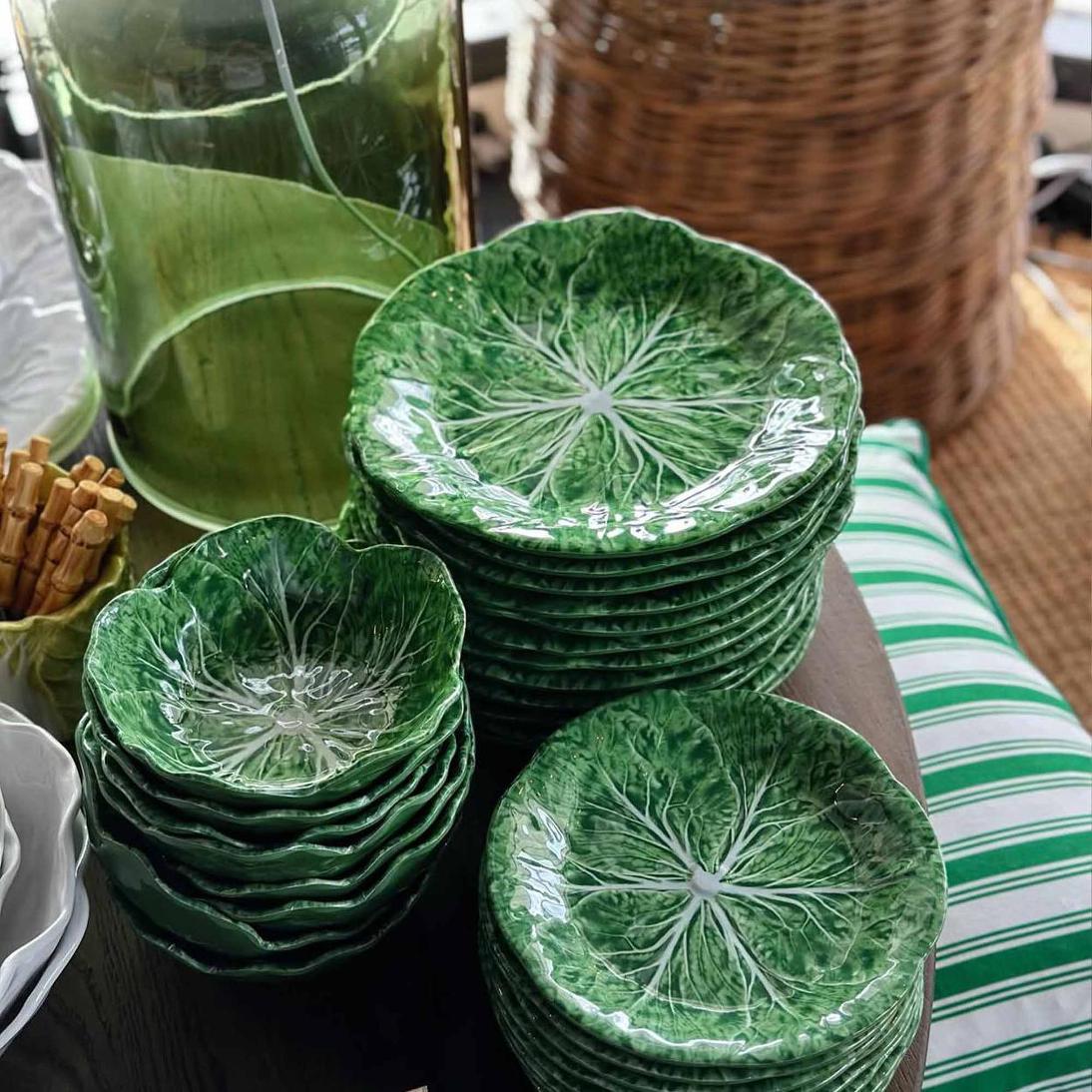 Luxe Cabbage Leaf Green Bowl Box of 6
