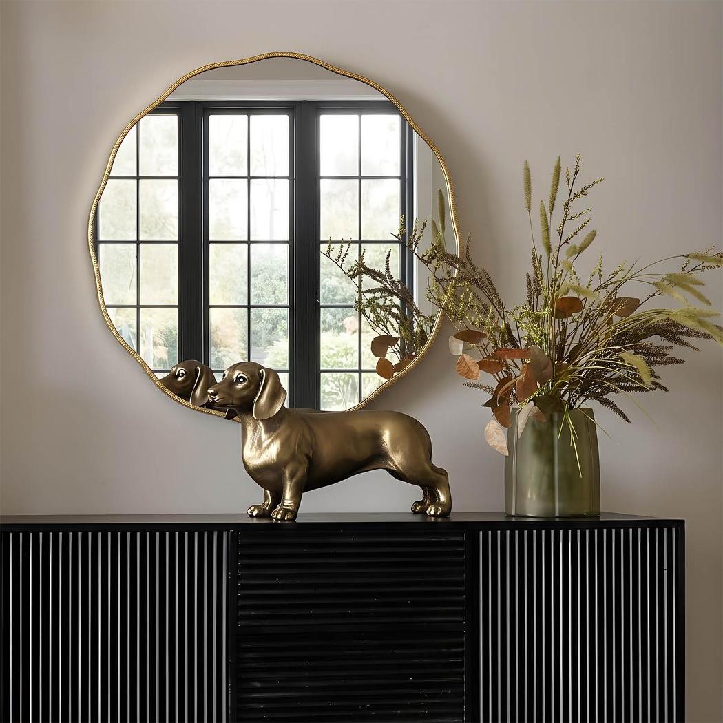 Camille Scallop Mirror Small Gold
