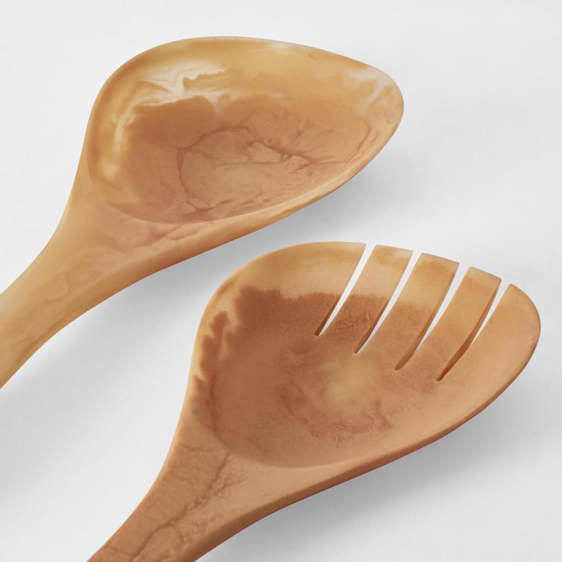 IDRA Swirl Resin Salad Servers Peach