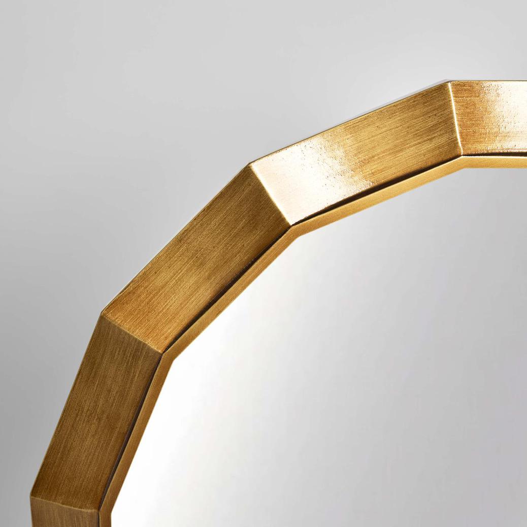 Facet Octagon Round Mirror 70cm Bronze