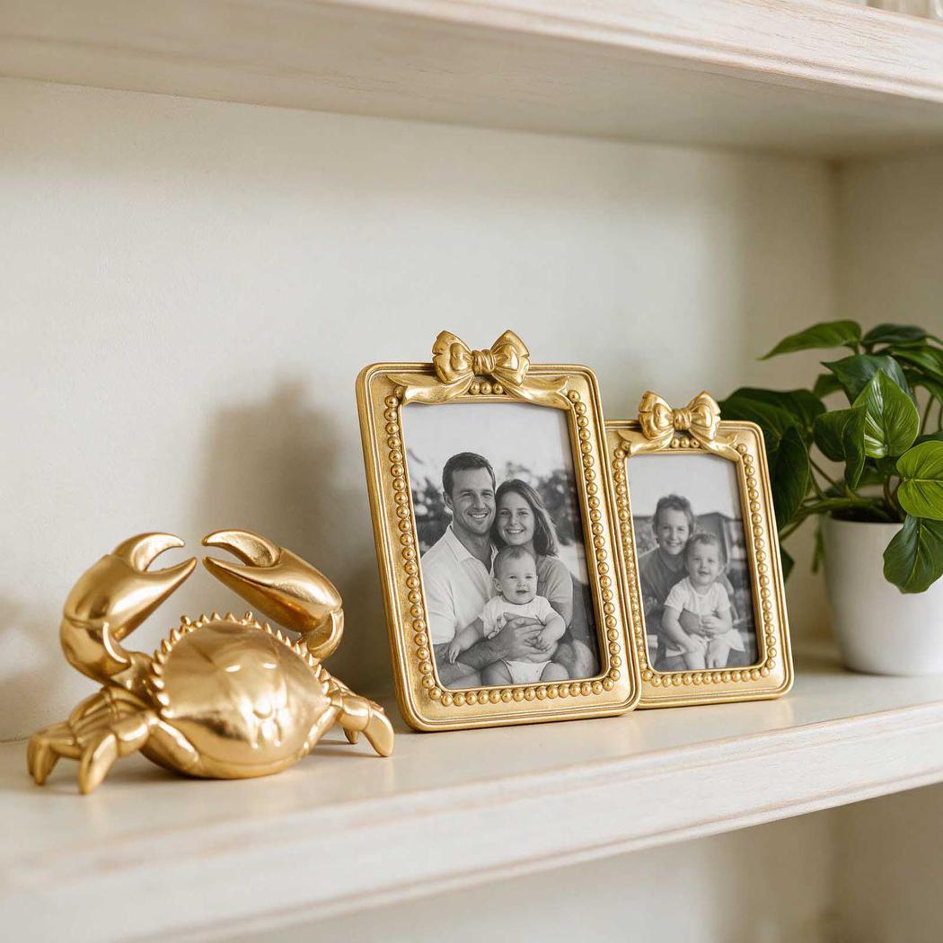 Fay Bow 4 x 6 Photo Frame Gold
