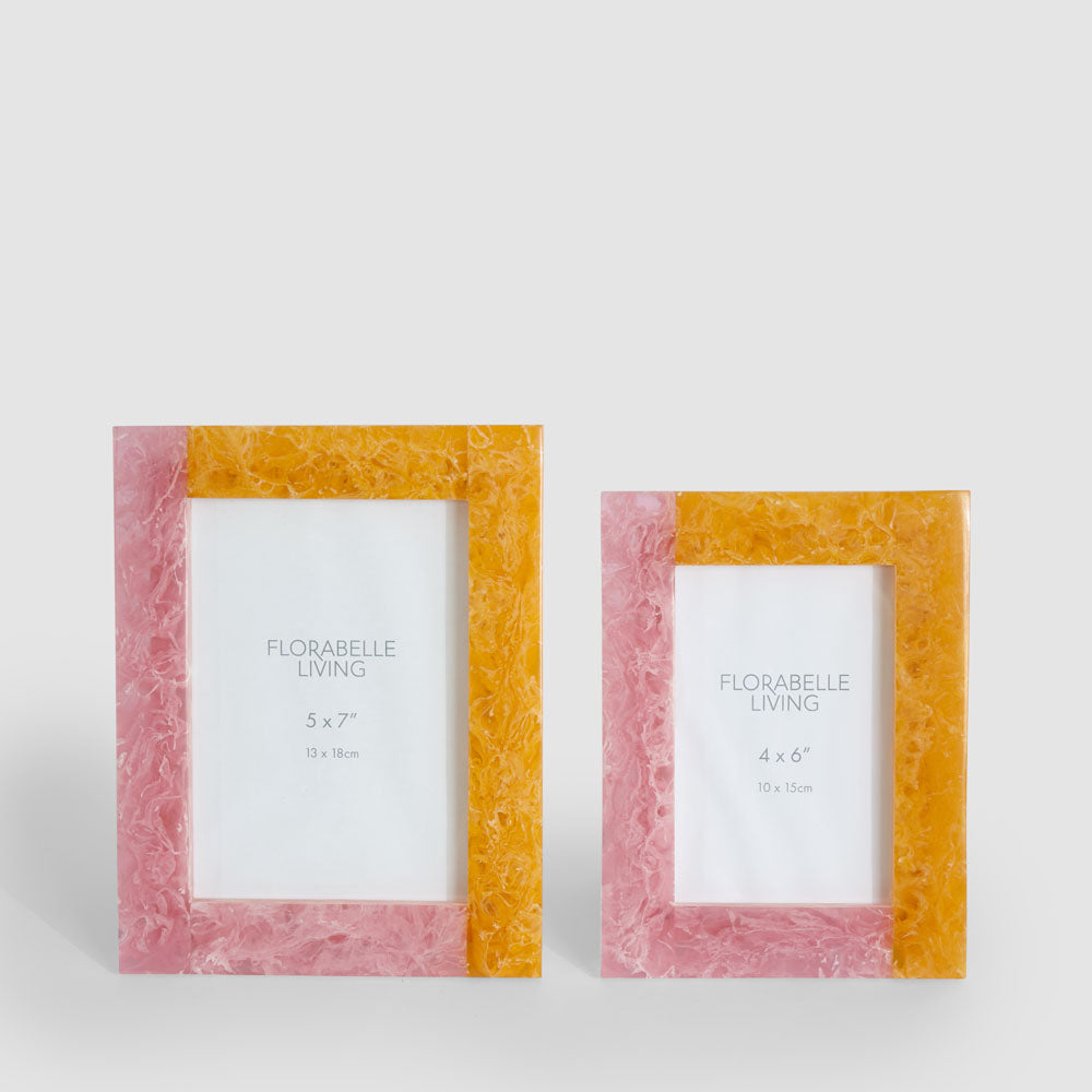 Dawn 5 x 7 Resin Photo Frame Orange & Pink