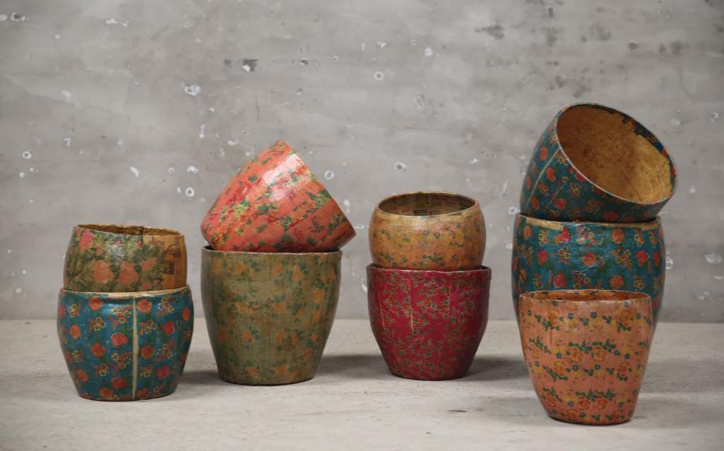 Nolan Vintage Papier Mache Bucket