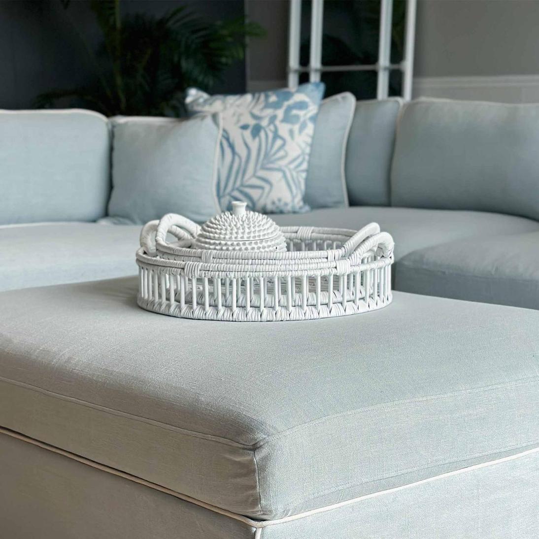 Trays Rattan Bahama White