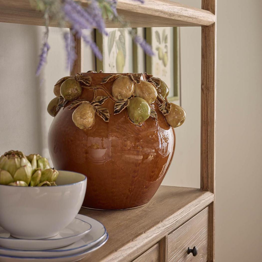 Pear Vase Brown & Cream