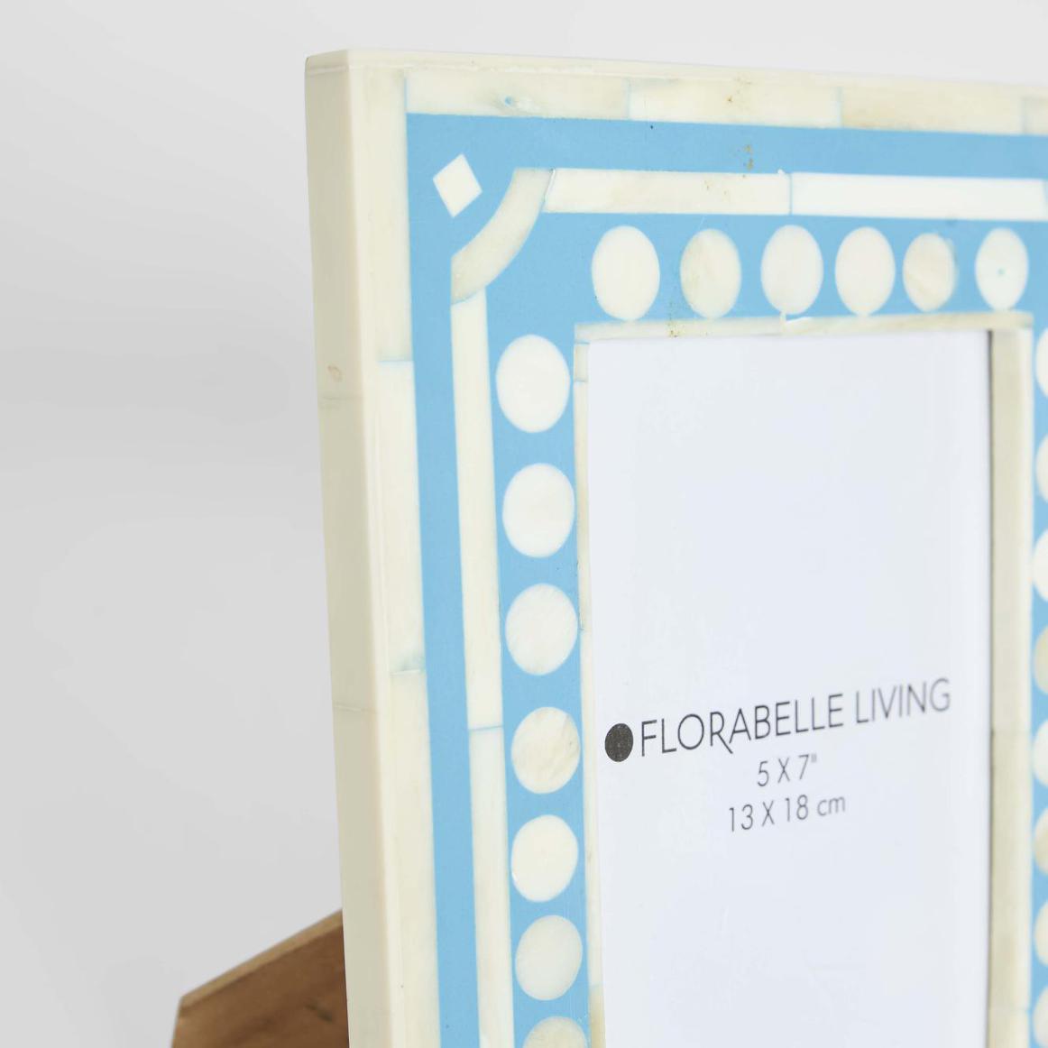 Zena Bone Inlay Photo Frame Light Blue 5x7
