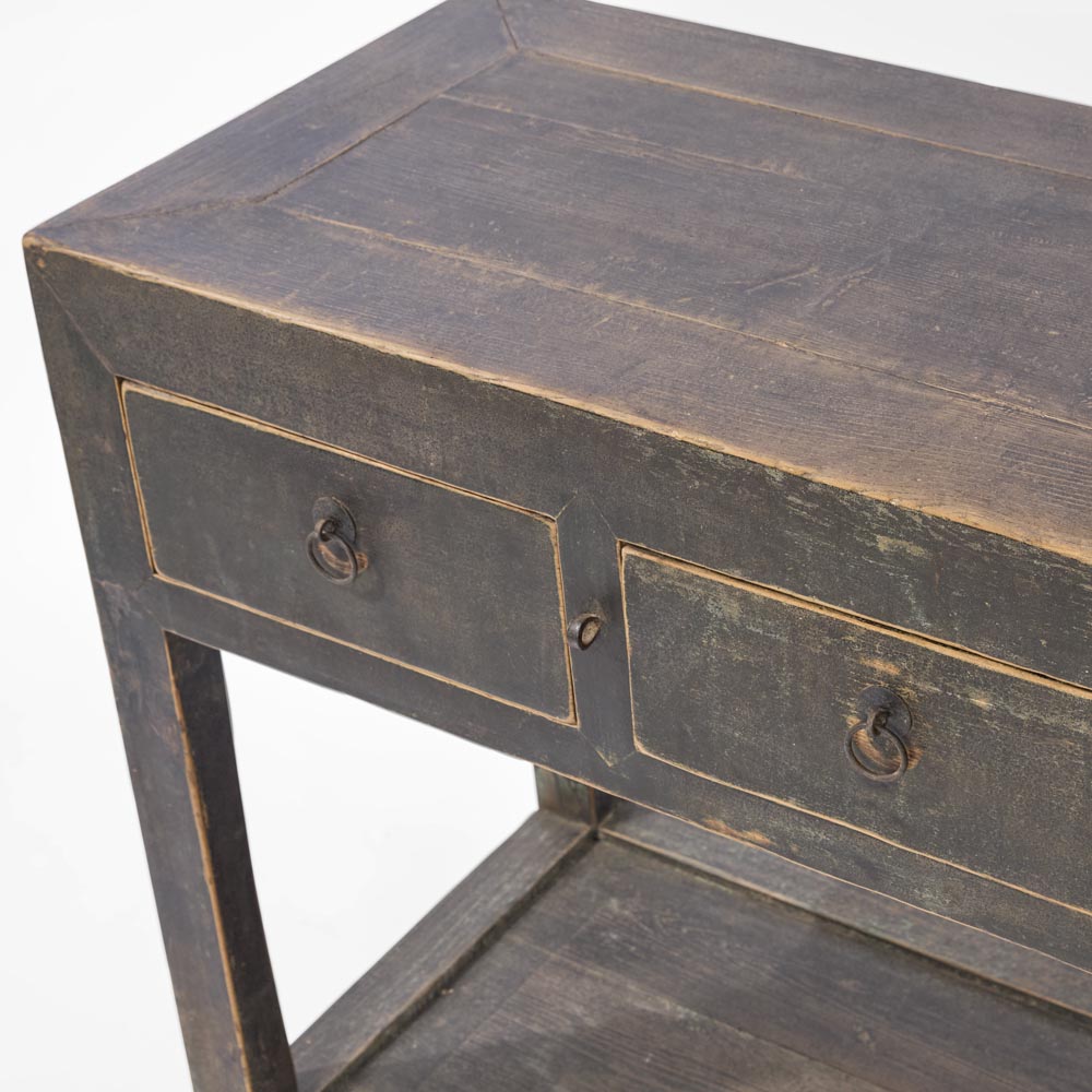 Shanxi Elm Console With 3 Drawers 150 Years Old