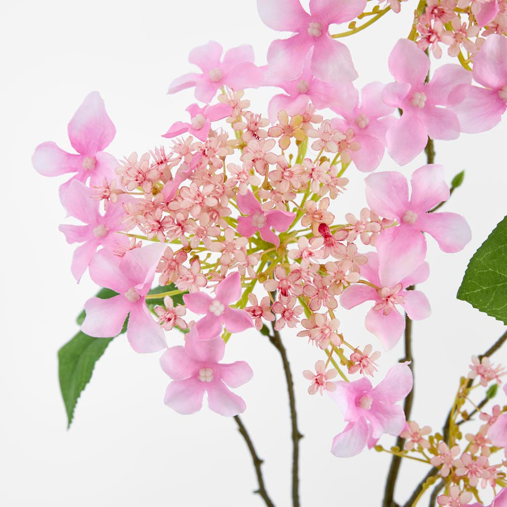 Lace cap Hydrangea Spray 70cm Pink