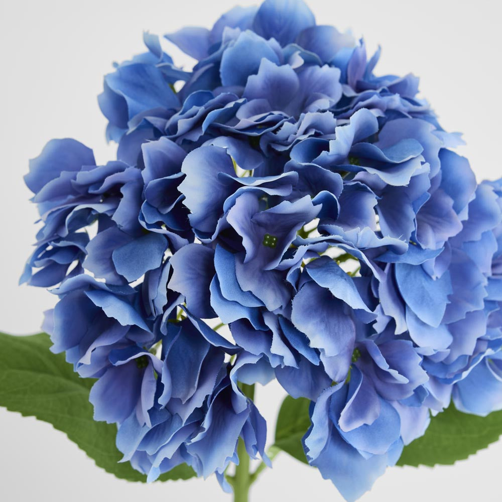 Hydrangea Stem Soft Touch 50cm Electric Blue