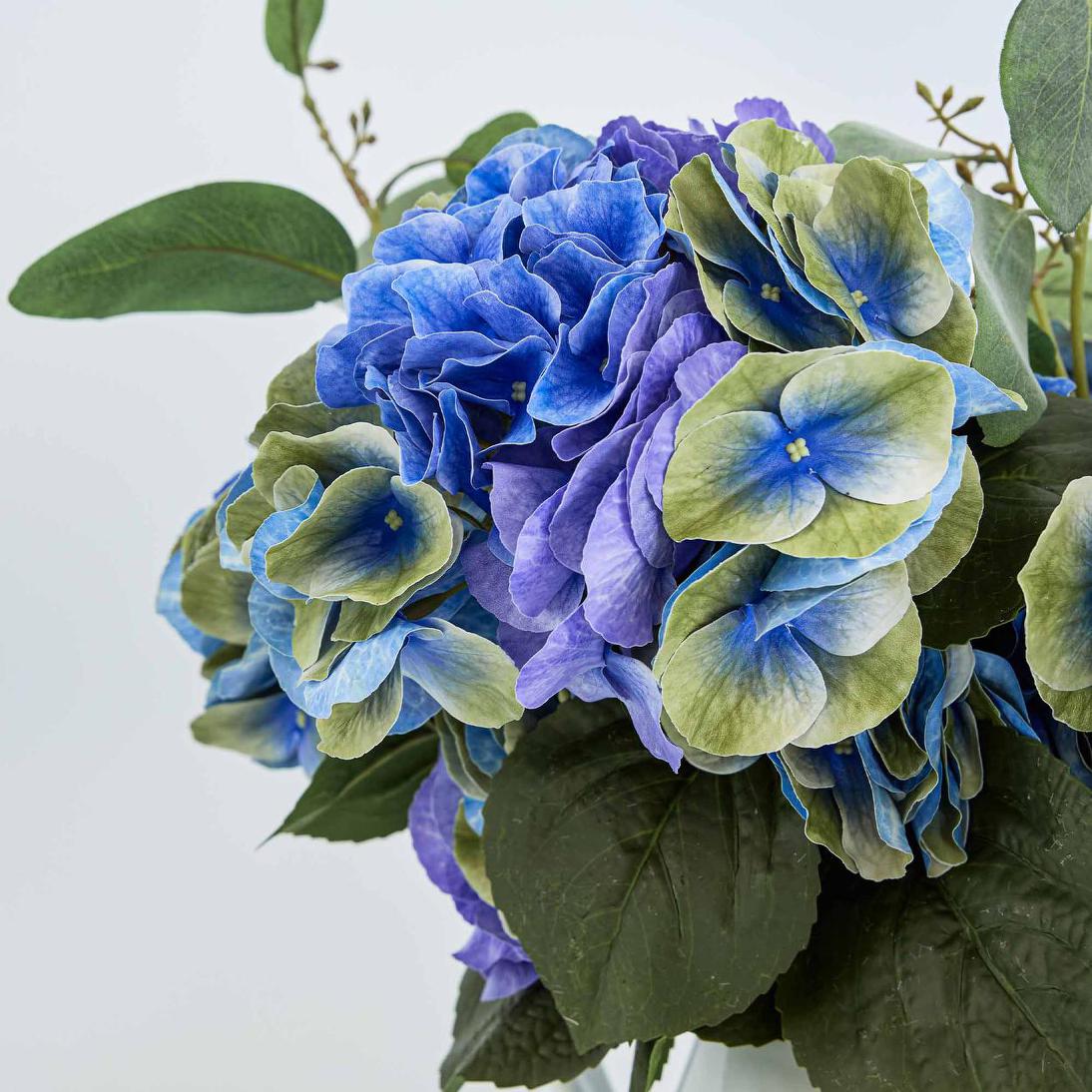 Hydrangea Real Touch Stem 64cm Blue