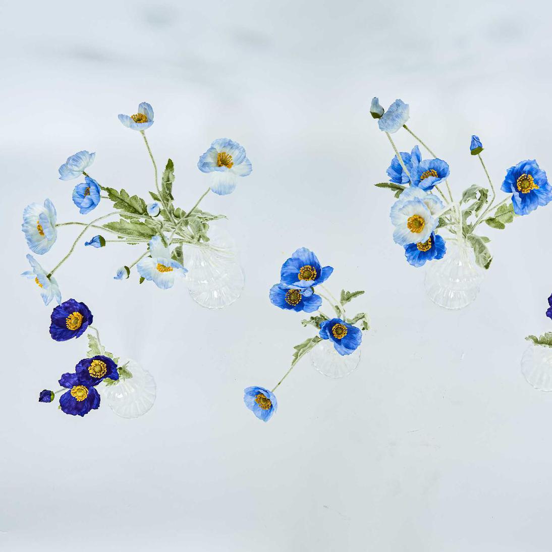 Poppy Spray Light Blue 12 pcs