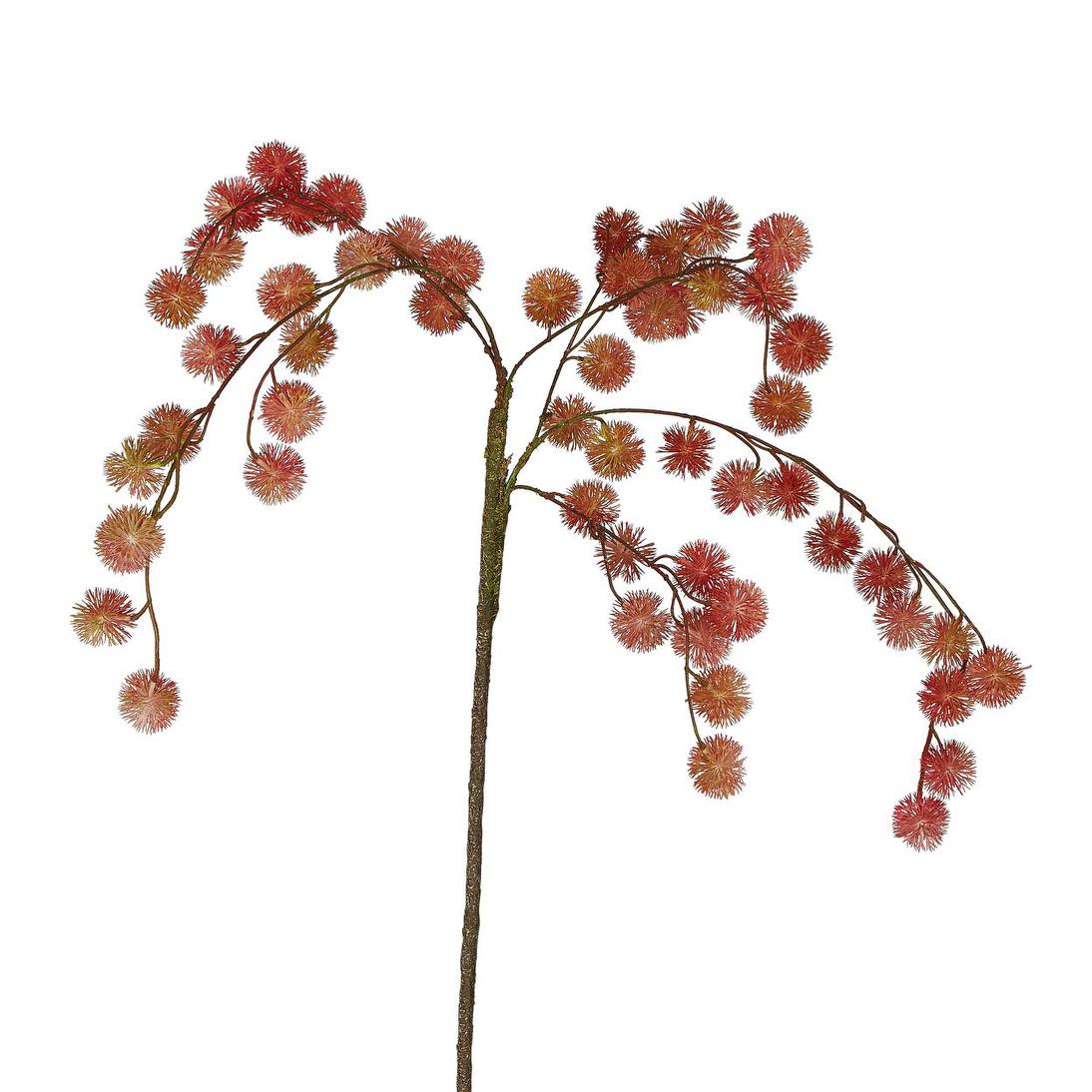 Pom Pom Leaf Branch 1.07m Orange 6 pcs