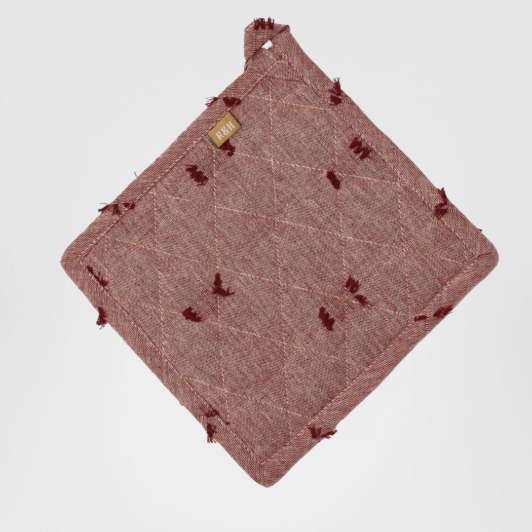 Tuft Pot Holder Ruby 3 pcs