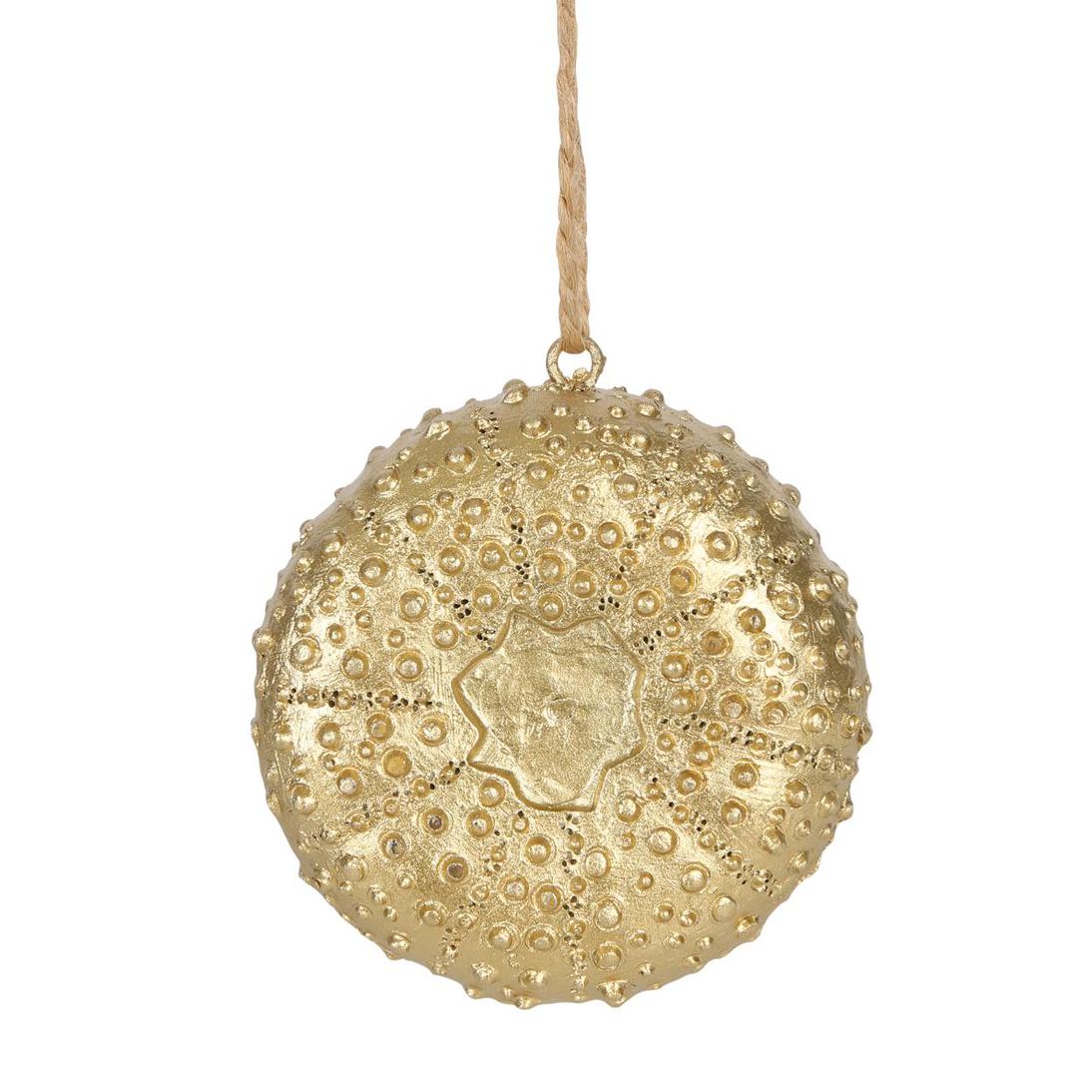 Reef Sea Urchin Hanging Tree Decoration Gold 4 pcs