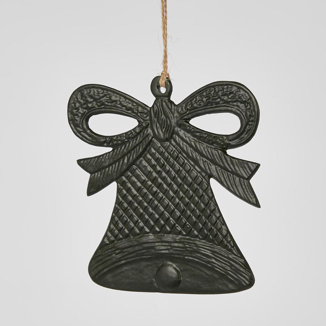 Hanging Bell Ornament Black LGE 6 pcs