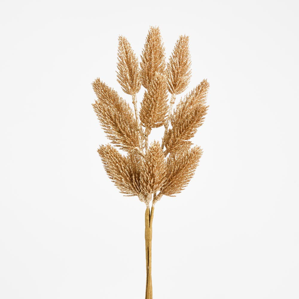 Mini Glitter Pine Bunch Gold 6 pcs