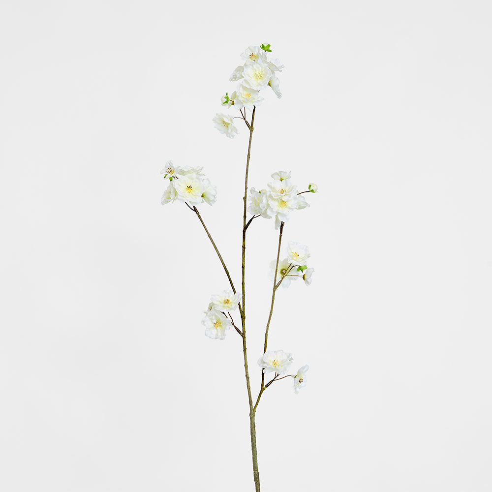 Blossom Spray White Green 84cm 6 pcs