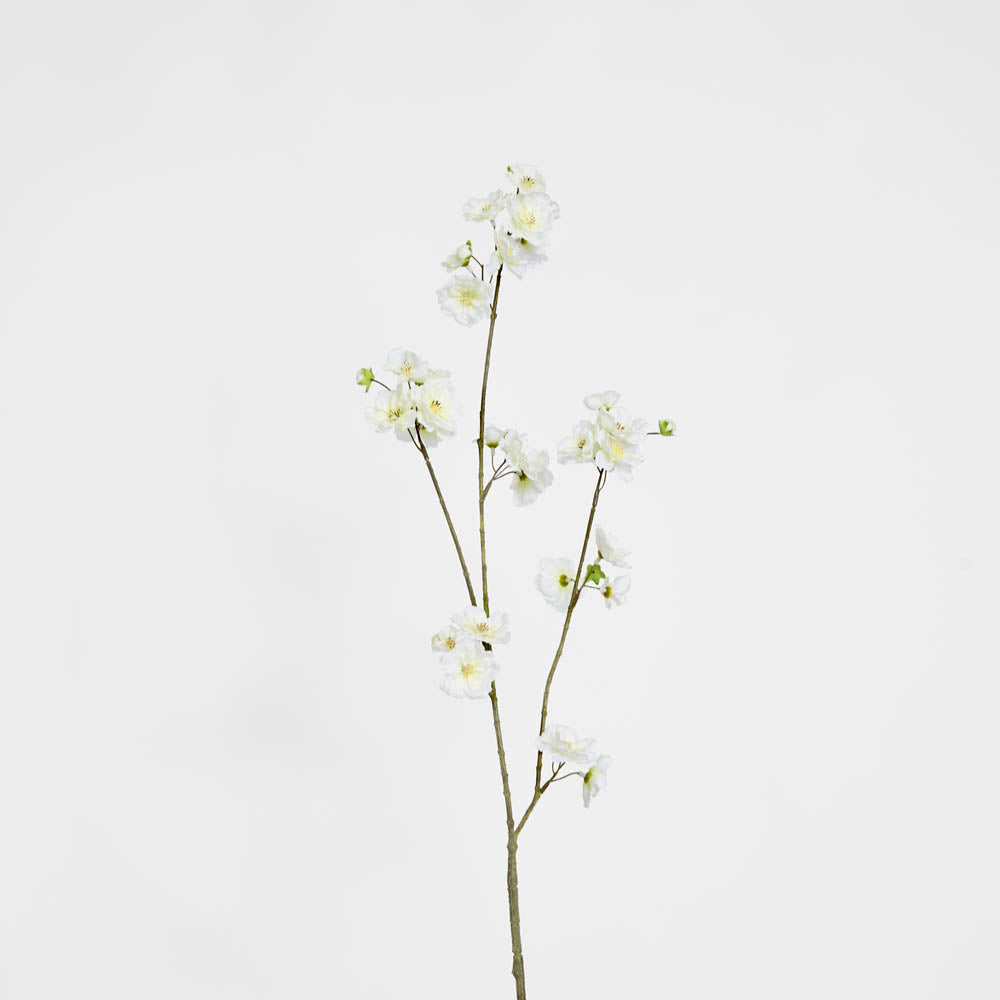 Blossom Spray White Green 84cm 6 pcs