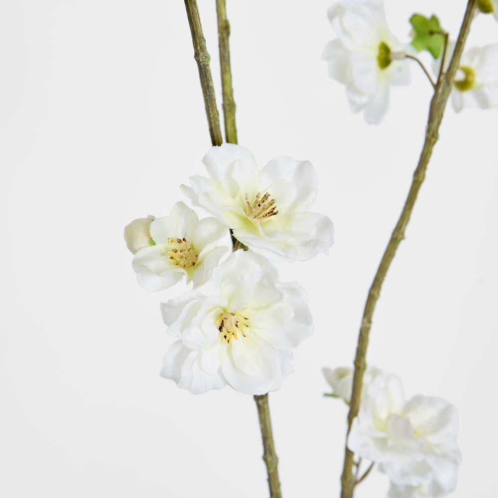 Blossom Spray White Green 84cm 6 pcs