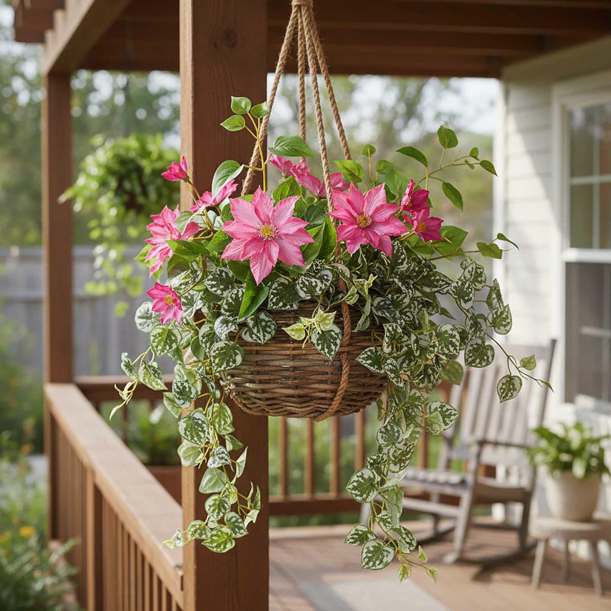 Trailing Clematis Bush Fuchsia UV Coated
