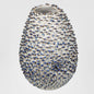 Egg Vase with Flower Large White and Blue