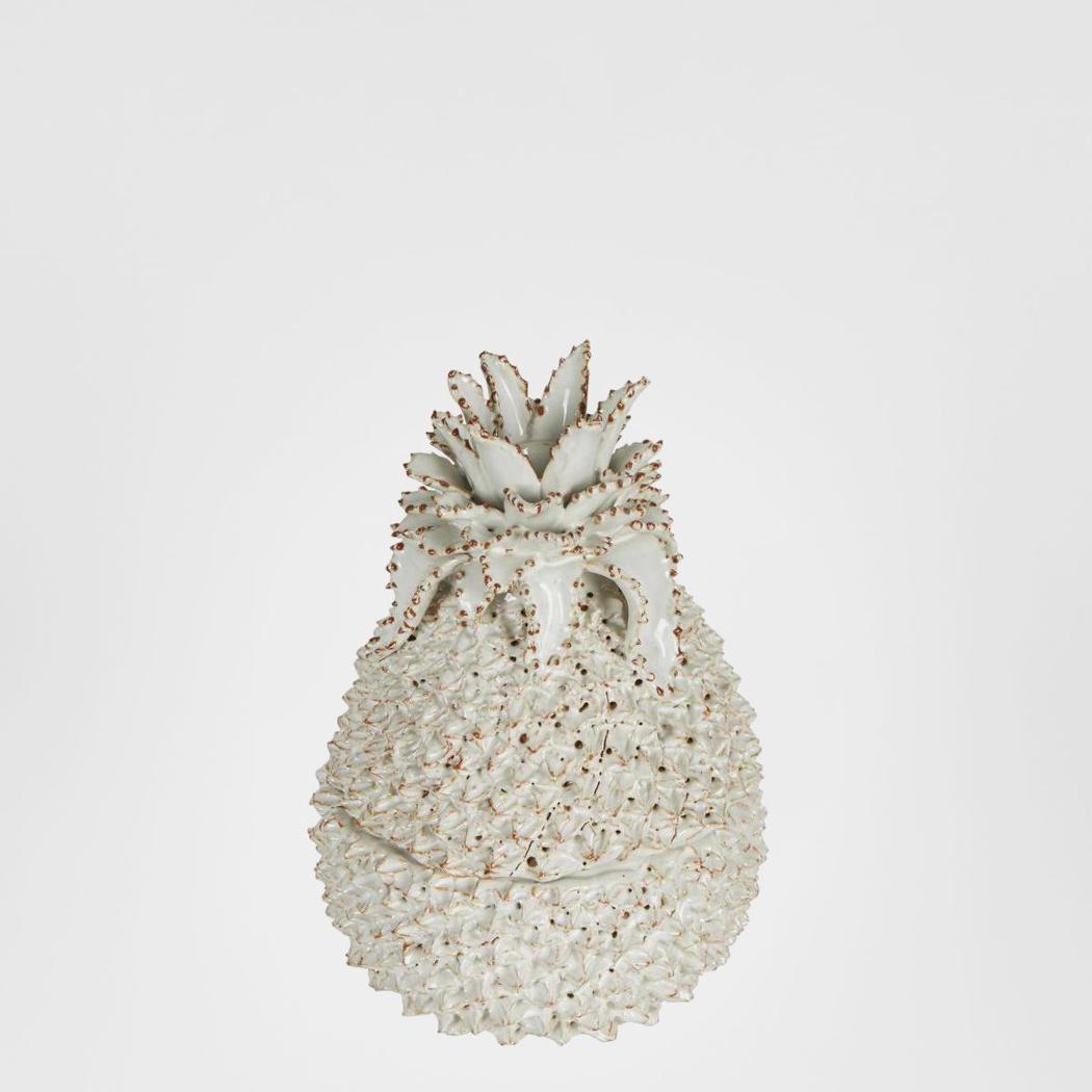 Pineapple Ceramic Jar White