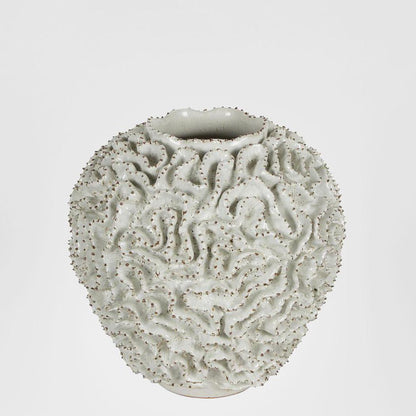 Brain Coral Ceramic Vase White