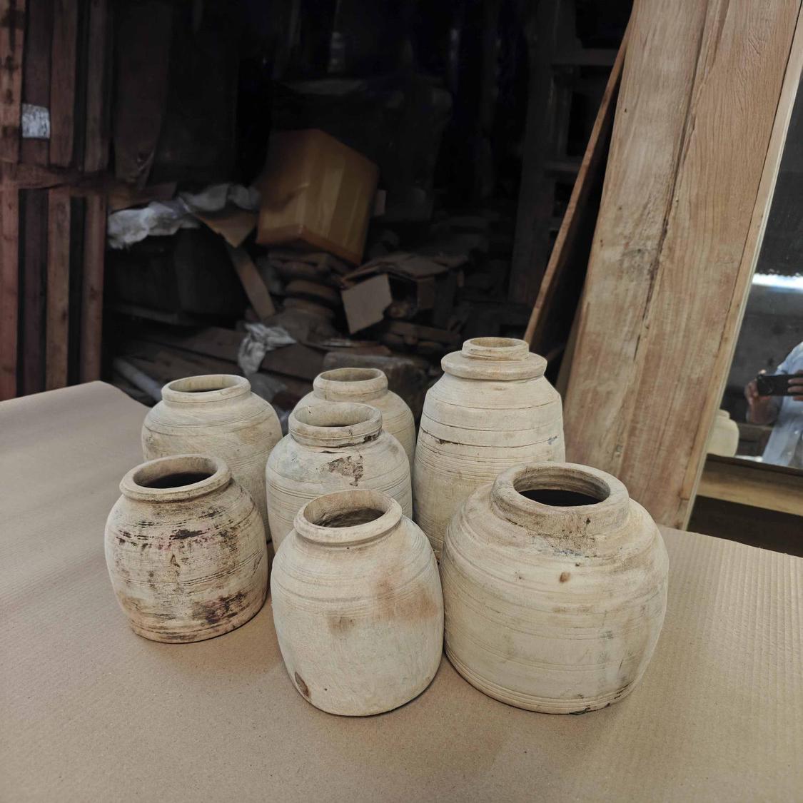 Decorative Wooden Pot Small