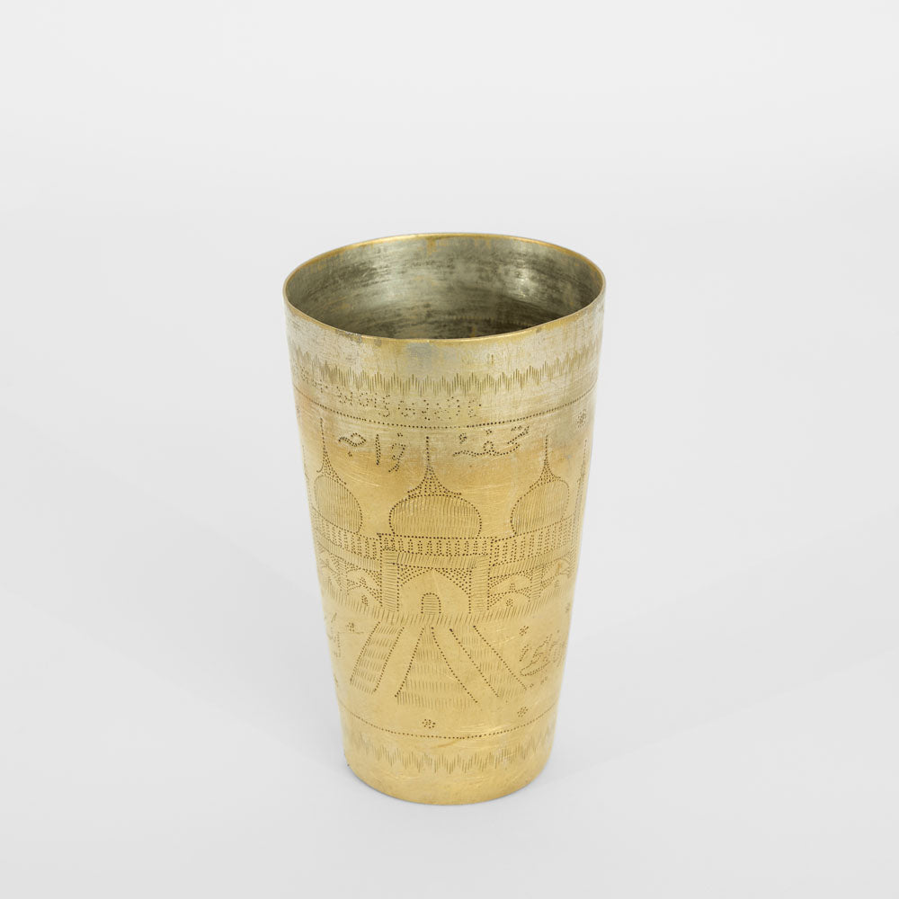 Decorative Wooden Brass Lassi Glass