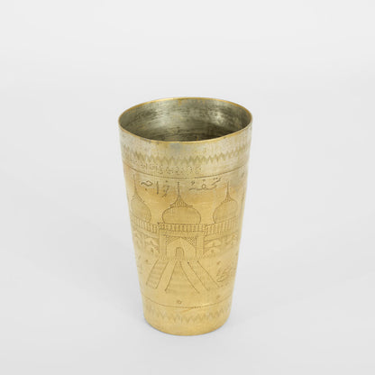 Decorative Wooden Brass Lassi Glass