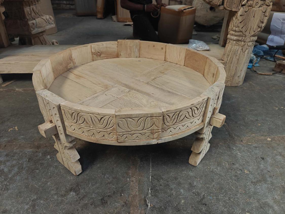 Decorative Wooden Grinder Table