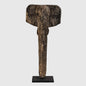 Wooden Elephant Head on Stand Dark Brown