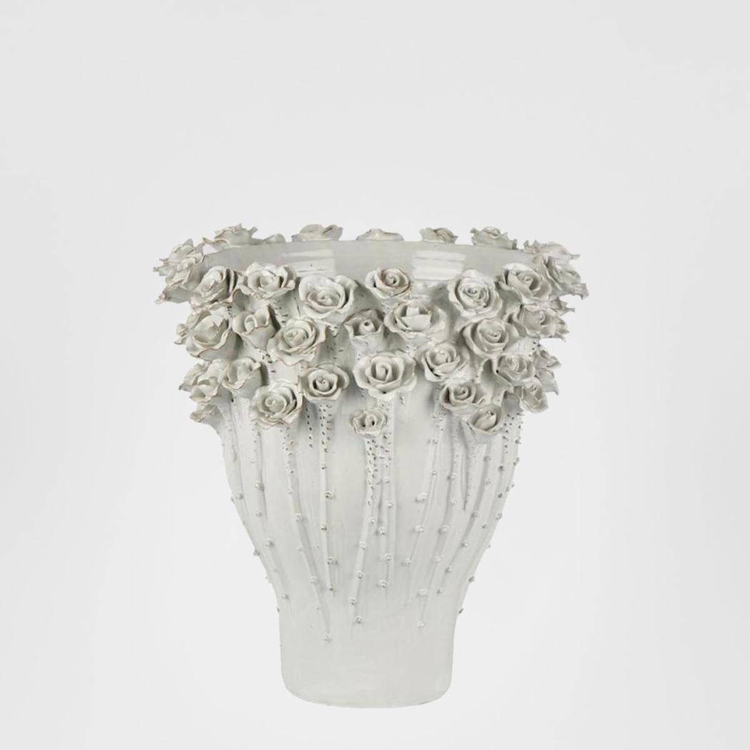 Rose Vase Medium White H:40cm