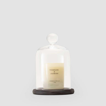 Cereria Molla Cloche Scent Tester Glass Dome and Wood (14 x 14 x 21cm)