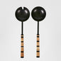Plantation Salad Server Set Black & Rattan