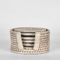 Paume Rattan Round Coaster Set 6 White Wash