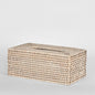 Paume Rattan Rectangle Tissue Box White Wash