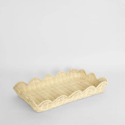 Belle Rattan Scallop Small Tray