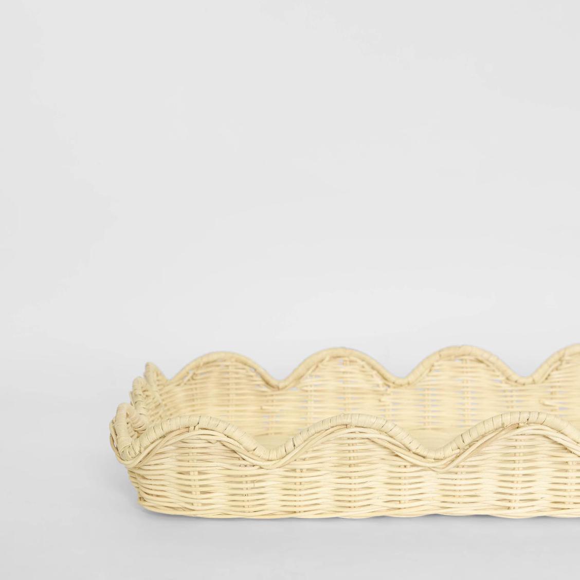 Belle Rattan Scallop Small Tray