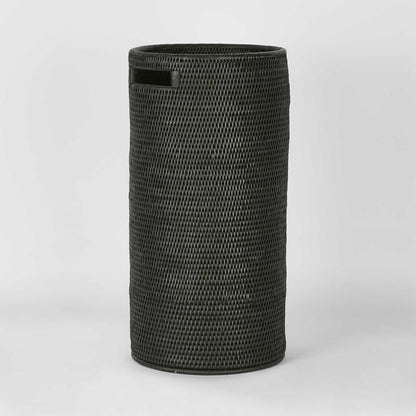 Paume Rattan Tall Basket Black