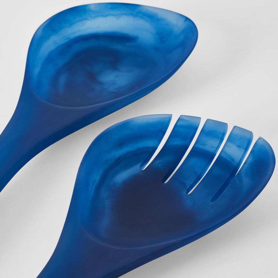 IDRA Swirl Resin Salad Servers Blue