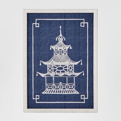 Pagoda Blue and White Wall Art B