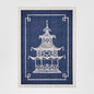Pagoda Blue and White Wall Art B