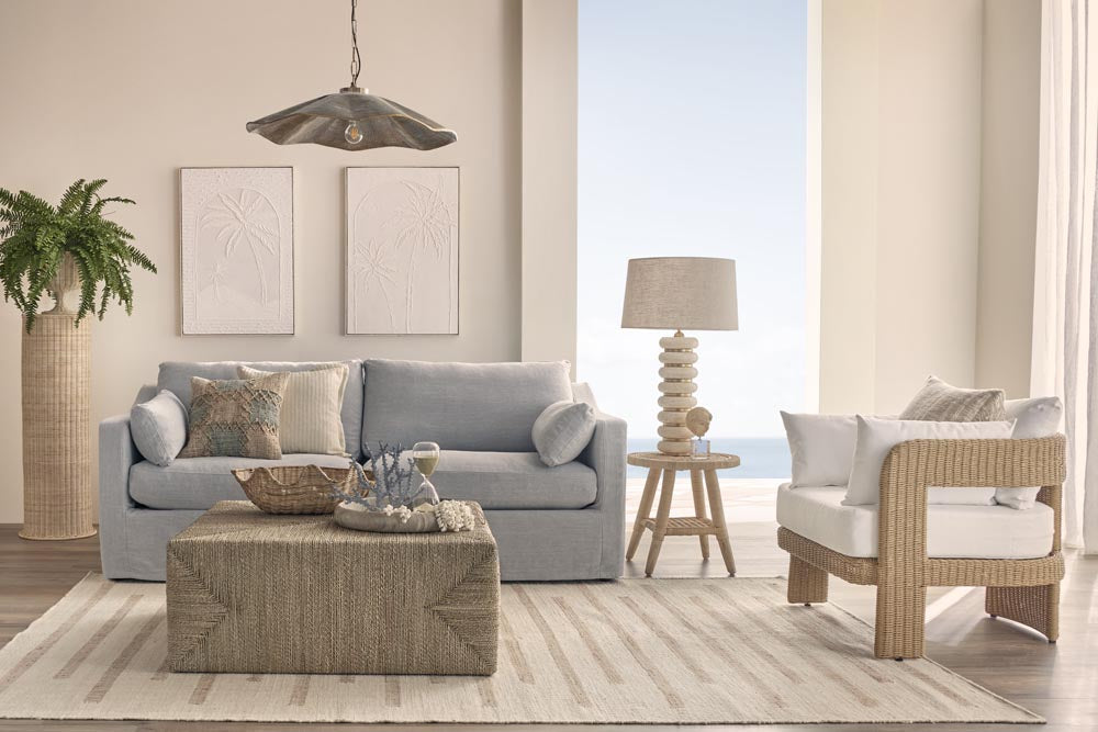 Clam Shell Rattan Large Natural