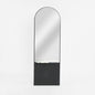 Petra Arched Mirror with Marble Shelf Black