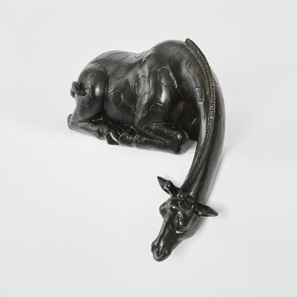 Marcel Sitting Giraffe Sculpture Black