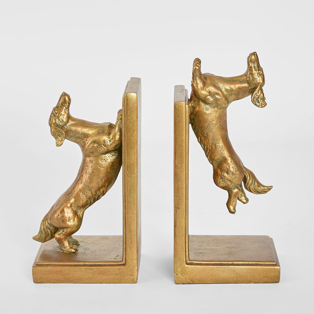 Jumping Dachshunds Bookends Antique