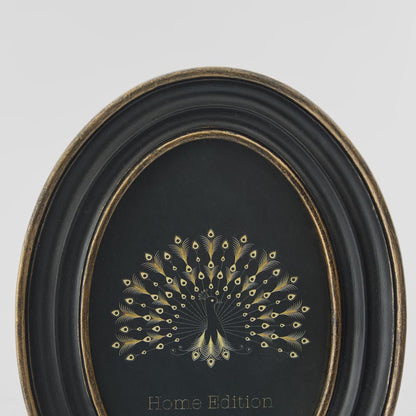 Vera Oval Photo Frame 4 x 6 Black & Gold